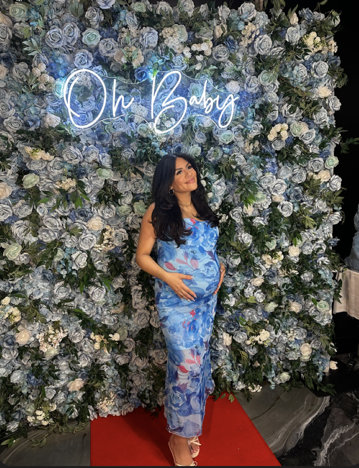 Blue Flower Wall photo booth backdrop