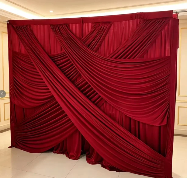 Draped Backdrop — Red photo booth backdrop