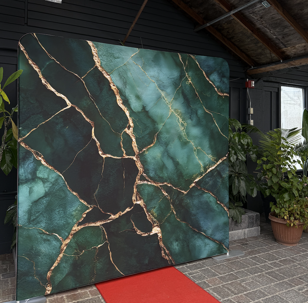 Green Marble photo booth backdrop