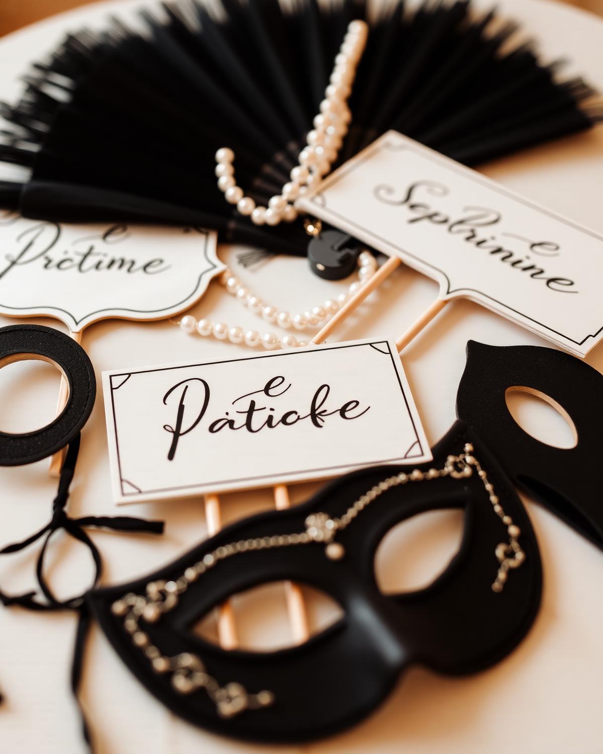 Custom branded print template and props styled at a corporate photo booth